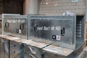 Фото бактерицидных секций Vent Bact VB 600 и VB 900 в сборочном цеху