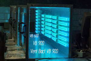 Фото проверки работы 3-х бактерицидных секций: Vent Bact VB 600 и двух Vent Bact VB 900