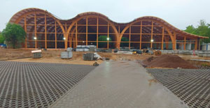 Фото теннисного центра «Академия «Спартак» в «Сокольниках» снаружи на этапе его строительства